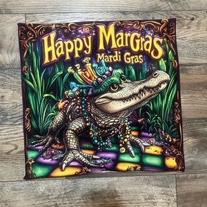 Mardi Gras Pillow Cover 17.5x17.5 Louisiana Alligator NEW